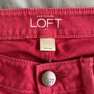 Loft, red skinny jeans, 6 Petit